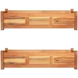 Povišene vrtne gredice 2 kom od drva bagrema 100 x 30 x 25 cm
