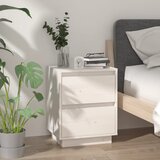  Noćni ormarić bijeli 40 x 35 x 50 cm od masivne borovine | shoptok.hr