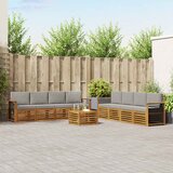  Set vanjskih sofa 9 kom. Prirodna i svjetlosiva | shoptok.hr