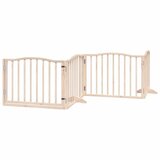  Vrata za pse s vratašcima 4 panela sklopiva 320 cm drvo topole Smeđa 80 x 60 x 2 cm | Shoptok.si