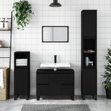 Maison Chic Kopalniška omarica - Kopalniški kabinet črna 30x30x100 cm inženirski les, (21794416) | Shoptok.si
