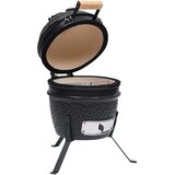  2-u-1 roštilj s pušnicom Kamado keramički 56 cm crni | shoptok.hr
