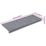  Prostirke za stepenice 30 kom 65x21x4 cm svijetlo sive pravokutne rubove | shoptok.hr