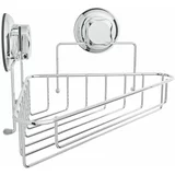 Compactor Kotna kovinska kopalniška polica v srebrni barvi z namestitvijo brez vrtanja Bestlock Bath –