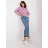 Fashion Hunters Light purple cable knitted sweater Cene