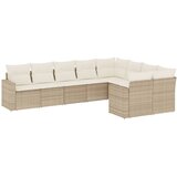  9-dijelni set vrtnih sofa s jastucima bež od poliratana | shoptok.hr