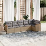 vidaXL 6-dijelni set vrtnih sofa s jastucima bež od poliratana | shoptok.hr