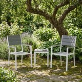 Multi Garden Set od 2 vrtne stolice za terasu ili balkon, HDPE i čelik, sivo-bijele | shoptok.hr