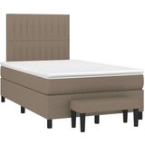 vidaXL Krevet s oprugama i madracem smeđesivi 120 x 190 cm od tkanine | shoptok.hr