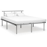vidaXL Posteljni okvir siv kovinski 140x200 cm, (20646323) | Shoptok.si