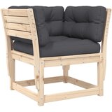 Maison Chic Vrtni kavč - Zunanji kavč z naslonjali in blazinami trdna borovina, (22041082) | Shoptok.si