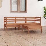  Vrtna sedežna garnitura 4-delna medeno rjava trdna borovina, (20675701) | Shoptok.si