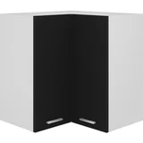 Viseći kutni ormarić crni 57 x 57 x 60 cm od iverice
