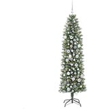 vidaXL Umetno vitko božično drevo med 300 LED Zelena in bela 180 cm | Shoptok.si