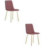 KARA stolica - tamnoružičasti baršun / zlatne noge x 2 | shoptok.hr