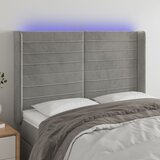  LED uzglavlje svjetlosivo 147 x 16 x 118/128 cm baršunasto | shoptok.hr
