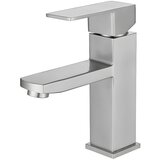 INF Kopalniška pipa s črtačeno površino, kopalniška pipa za umivalnik z eno luknjo Silver, (21732191) | Shoptok.si