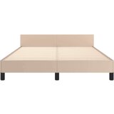 vidaXL Posteljni okvir z vzglavjem kapučino 140x190 cm umetno usnje, (20907203) | Shoptok.si