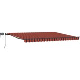 vidaXL Ročna retraktibilna tenda z LED osvetlitvijo v oranžni in rjavi barvi 400x350 cm | Shoptok.si