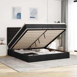  Otomanski okvir kreveta s madracima crni 200x200cm od tkanine | shoptok.hr