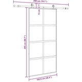  Klizna vrata s priborom crna 102,5 x 205 cm kaljeno staklo | shoptok.hr