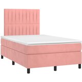  box spring s madracem LED ružičasti 120x200cm baršunasti | Eponuda.com