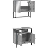 vidaXL 2-dijelni set kupaonskog namještaja siva boja hrasta drveni | shoptok.hr