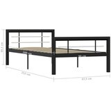 vidaXL Okvir za krevet crno-bijeli metalni 100 x 200 cm Cijene