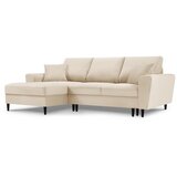 Cosmopolitan Design Bež sklopiva/s prostorom za odlaganje kutna garnitura od samta (s lijevim kutom/s ležaljkom) Kyoto – | shoptok.hr