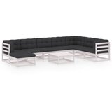 The Living Store Vrtna sedežna garnitura 9-delna z blazinami trdna borovina - Vrtna Sedežna Garnitura, (21422341) | Shoptok.si
