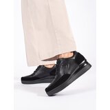 Sergio Leone Women's black leather wedge shoes by | Shoptok.si