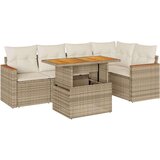 vidaXL 5-dijelni set vrtnih sofa s jastucima poliratan i bagrem bež | shoptok.hr