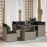  6-dijelni set vrtnih sofa od poliratana s jastucima svjetlosivi | shoptok.hr