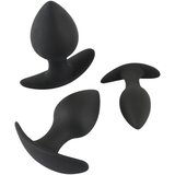 Black Velvets Black Velvet - komplet silikonski analni dildo (3 dijela) - crni | shoptok.hr