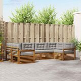  Set vanjskih sofa 6 kom. Prirodna i svijetlo siva 325 x 168,5 x 73 cm | Shoptok.si