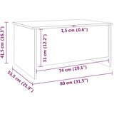  Stolić za kavu bijeli 80x55,5x41,5 cm od konstruiranog drva | Shoptok.si