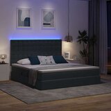  LED krevet za pohranu s madracem Tamnosiva 180 x 200 cm Baršun | shoptok.hr
