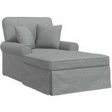  Naslonjač z krilom z blazino Svetlo siva 91 x 157 x 91 cm blago, (5000133189) | Shoptok.si