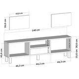 Hanah home TV polica Notre Bohem Sapphıre Oak White