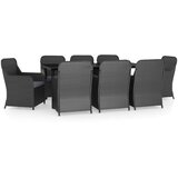  9-dijelni vrtni blagovaonski set s jastucima crni | shoptok.hr