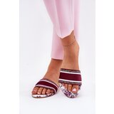 Boto Patterned Flat Sandals Women Bordeaux Leysi | shoptok.hr