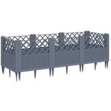 Maison Chic Cvetlično korito - Cvetlični Lonec z zatiči sivo 123,5x43,5x43,5 cm PP, (21788586) Cene