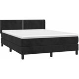  Krevet s oprugama i madracem crni 140 x 190 cm baršunasti | shoptok.hr