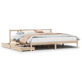 Maison Chic Posteljni Okvir - Dvoposteljna postelja brez vzmetnice 200x200 cm trdna borovina, (22081636) | Shoptok.si