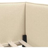 vidaXL Kotna postelja z vzglavjem krema 90 x 190 cm blago | Shoptok.si