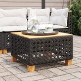 vidaXL Vrtni stol crni 55 x 55 x 36 cm od poliratana i bagremovog drva Cijene