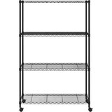 Police za pohranu s 4 razine 90 x 35 x 142 cm crne 200 kg | shoptok.hr