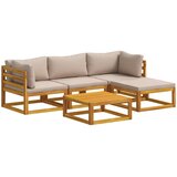  Set sofe 5 kom. Prirodna Čvrsto drvo akacije | shoptok.hr