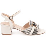 GOODIN White women's sandals with a medium heel Cijene