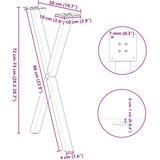  Noge za blagovaonski stol u obliku slova X, 2 kom, bijele, 50 x (72-73) cm, čelik | shoptok.hr